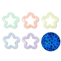 Luminous acrylic star pendants for DIY jewelry showing macaron colors and night glow effect - Multicolor