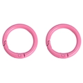 Two-piece set of 30mm round pink metal spring O-rings for DIY keychains and bags - 30mm / Pink