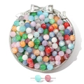 DIY resin beads set in multiple colors and textures displayed in a silver bow tray - Random Mixed Colors
