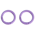 Two purple spray-painted metal spring gate rings for DIY bags and keychains - 30mm / Purple