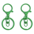 Lot de porte-clés en métal vert mat avec fermoirs mousquetons pour sacs et DIY - Vert