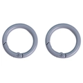 Set of two 30mm round spring ring clasps in Morandi gray matte finish for DIY crafts - 30mm / Gray