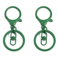 Kit de porte-clés en métal vert avec fermoir mousqueton et anneau plat pour accessoires - Vert clair