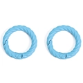 Anneaux à ressort torsadés bleu ciel pour breloques de sac à main et porte-clés DIY - Bleu