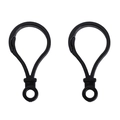 Pair of matte black acrylic bulb shaped carabiner clips for DIY keychain accessories - 10 Pieces/Pack / Black