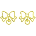 Paire de mousquetons en métal jaune mat en forme de nœud avec anneau pivotant - 39x33mm 2 Pièces/Paquet / Jaune