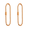 Pair of orange 12cm metal ball chains with cylindrical connectors for DIY keychains - 10 Pieces/Pack (2.4mm x 12cm) / Orange Yellow