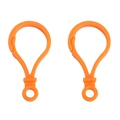 Zwei orangefarbene Acryl-Karabinerhaken in Tropfenform für DIY-Taschenzubehör - Orange-Gelb