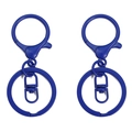 Fermoir homard bleu foncé et anneau porte-clés pour accessoires de bricolage DIY - Bleu royal