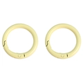 Pair of 30mm light yellow metal spring rings for DIY keychains and bags - 30mm / Light Yellow