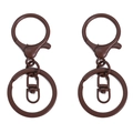 Kit fermoir homard en métal peint marron et anneau plat pour accessoires de bricolage - Marron