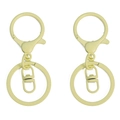 Lot de deux fermoirs mousquetons jaune pâle avec fini mat pour la création de porte-clés - Light jaune