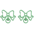 Mousqueton pivotant en métal nœud vert menthe avec cœur pour porte-clés DIY - 39x33mm 2 Pièces/Paquet / Vert Herbe