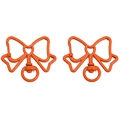 Mousqueton nœud papillon orange en métal avec étoiles et cœurs pour porte-clés DIY - 39x33mm 2 Pièces/Paquet / Rouge Orangé