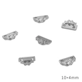 Silver 10x4mm 14K gold plated double-hole spacer beads with triple zircon inlay - Three Zirconia Spacer (10x4mm) / Platinum