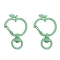 Fermoirs mousquetons en forme de pomme vert menthe pour accessoires de porte-clés - 37x24mm 2 Pièces/Paquet / Pomme / Vert Herbe