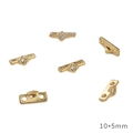14K gold plated 10*5mm double hole spacer beads with clear zircon for DIY jewelry - Rhombus Single Zirconia Spacer (10x5mm) / 14K Gold