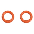 Set of two round orange alloy spring gate rings for DIY keychains and bags - 20mm (2 Pieces/Pack) / Orange Red