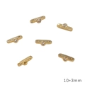 14K gold-plated double-hole spacers with zircon stones for DIY jewelry, 10x3mm size - Round Single Zirconia Spacer (10x3mm) / 14K Gold