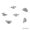 Silver flower spacer bead with clear zircons for DIY jewelry making, 10x6mm size - Small Five-Petal Flower Spacer (10x6mm) / Platinum