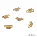 Golden 14K butterfly spacer bead with tiny zircons and double holes for jewelry DIY - Butterfly Style Spacer (10x5mm) / 14K Gold