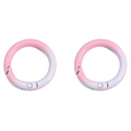 Pink and white gradient alloy round spring ring carabiners for DIY crafts - Approximately 25mm In Diameter / Pink Series