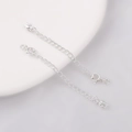 Extensión de cadena O plateada con cierre de resorte y colgante de micro tulipa - Estilo de Capullo de Flor Liso / 1 Pieza/Paquete / Plata Gruesa