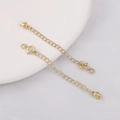 Cadenas de extensión bañadas en oro de 18K con colgantes de tulipán y cierres de resorte - Estilo de Capullo de Flor Liso / 1 Pieza/Paquete / Chapado en Oro de 14K