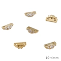 14K gold filled spacer with three clear cubic zirconia stones for DIY jewelry - Three Zirconia Spacer (10x4mm) / 14K Gold