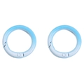 Two alloy spring O-rings featuring a blue gradient spray finish for DIY keychain crafts - Approximately 25mm In Diameter / Blue Series