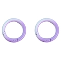 Gradient blue and purple round spring snap hooks for DIY keychain and bag accessories - Approximately 25mm In Diameter / Purple Series
