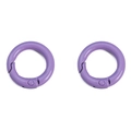 Pair of purple round alloy spring gate rings for DIY craft and keychain accessory - 20mm (2 Pieces/Pack) / Deep purple