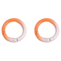 Two orange gradient round spring ring carabiners for keychains and bag hooks - Approximately 25mm In Diameter / Orange Yellow Series