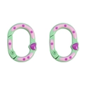 Mint green oval spring ring buckles with pink coating and purple heart clasps set - 1 Piece/Pack (Approx. 20×28mm) / Grass Green