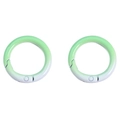 Set of two light green and white gradient round spring O-rings for DIY bags - Approximately 25mm In Diameter / Grass Green Series