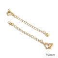 75mm gold plated extension chain with heart lobster clasp and tulip pendant for jewelry - Smooth Flower Bud Style / 75mm (1 Piece/Pack) / 14K Gold Plated