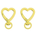 Gele hartvormige legering veersluiting met 360 graden draaibare ring voor DIY-projecten - Ongeveer 26x38mm / Geel