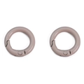 Matte dusty pink round spring ring clasp for DIY keychains and bags - 20mm (2 Pieces/Pack) / Light Coffee