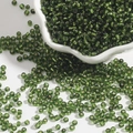 Bulk 450g pack of 2mm dark green silver-lined glass seed beads for DIY jewelry - Olive Green