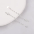 Cadena de extensión plateada con colgante de estrella y cierre para collares y pulseras - Estilo de Estrella Grande / 1 Pieza/Paquete / Plata Gruesa