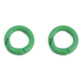 Green painted alloy round spring gate rings for DIY keychains and bag accessories - 20mm (2 Pieces/Pack) / Verdant