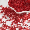 Sparkling red silver-lined glass seed beads for DIY jewelry and bracelet making - Red