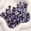 Round glass beads in purple and blue with star-like texture for DIY jewelry making - 10mm (20 Pieces/Pack) / Purple Black Mix