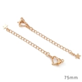 Chaîne d'extension dorée 75mm avec fermoir cœur et pendentif étoile pour bijoux DIY - Style Grande Étoile / 75mm (1 Pièce/Paquet) / Plaqué Or 18K
