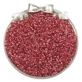 Polierte rote Glasperlen in Silberschale für DIY-Schmuckherstellung und Bastelarbeiten - 4mm / 10g/Packung / Silberkarmesinrot