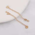 Cadena de extensión corazón bañada en oro 18K con cierre de resorte para joyas - Estilo Corazón Estampado / 1 Pieza/Paquete / Chapado en Oro 18K
