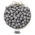 Matte grey round wooden beads for DIY necklaces and handmade jewelry crafts - Winter Grey