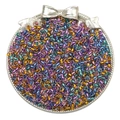 Mix of purple, blue and amber glass seed beads in a silver bow tray for DIY jewelry - 2mm / 10g/Pack / Macaron Color