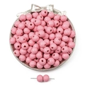 Matte light pink wooden beads for DIY bracelets and necklaces jewelry making projects - Spring Light Pink