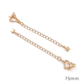 Chaîne d'extension dorée 75 mm avec fermoir coeur et pendentif étoile accessoires - Style Étoile Incurvée / 75mm (1 Pièce/Paquet) / Plaqué Or 18K